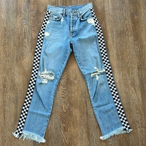 Car Mar checkerboard denim.